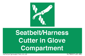 Seatbelt/Harness Cutter in Glove Compartment